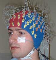 man using EEG net