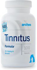 Bottle of Arches Tinnitus Formula with Ginkgo Max 26/7