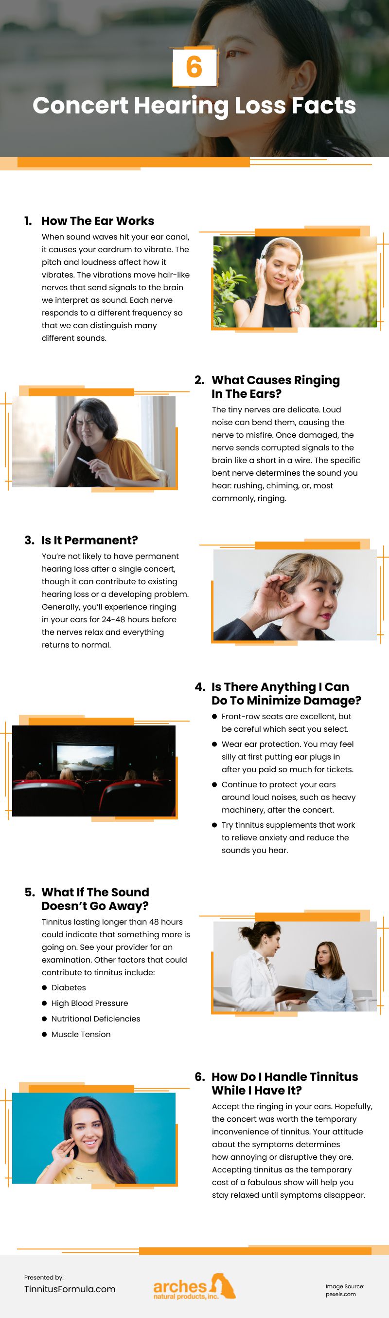 6 Concert Hearing Loss Facts Infographic