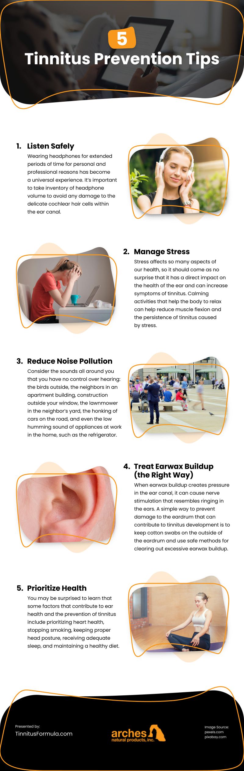 5 Tinnitus Prevention Tips Infographic